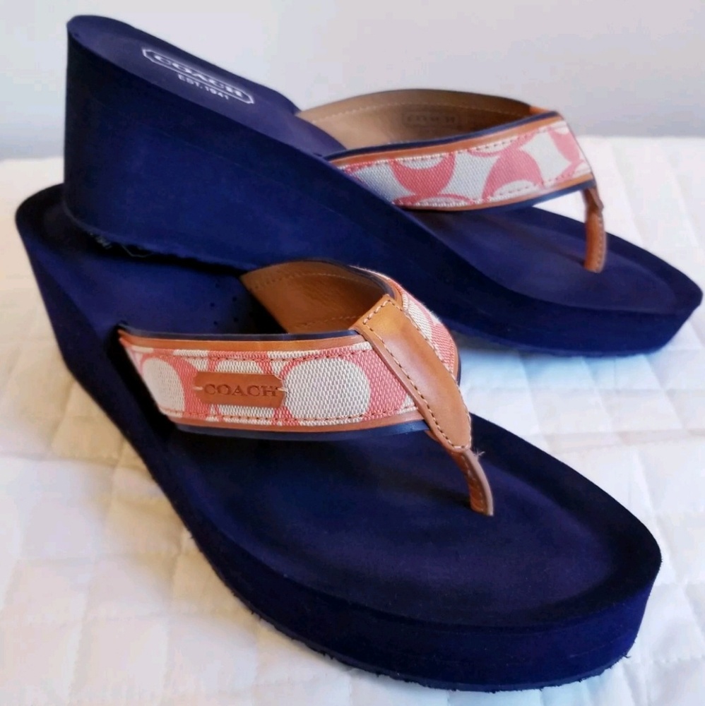 Coach Blue & Orange Wedges